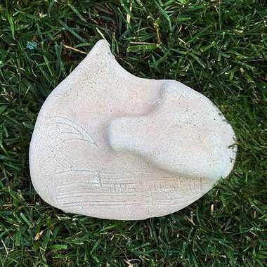 Cast manubrium bone with carved linework